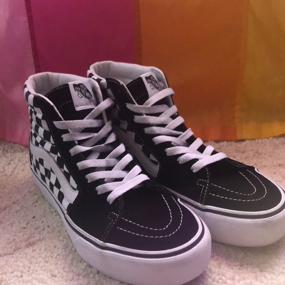 Checkerboard Platform Vans